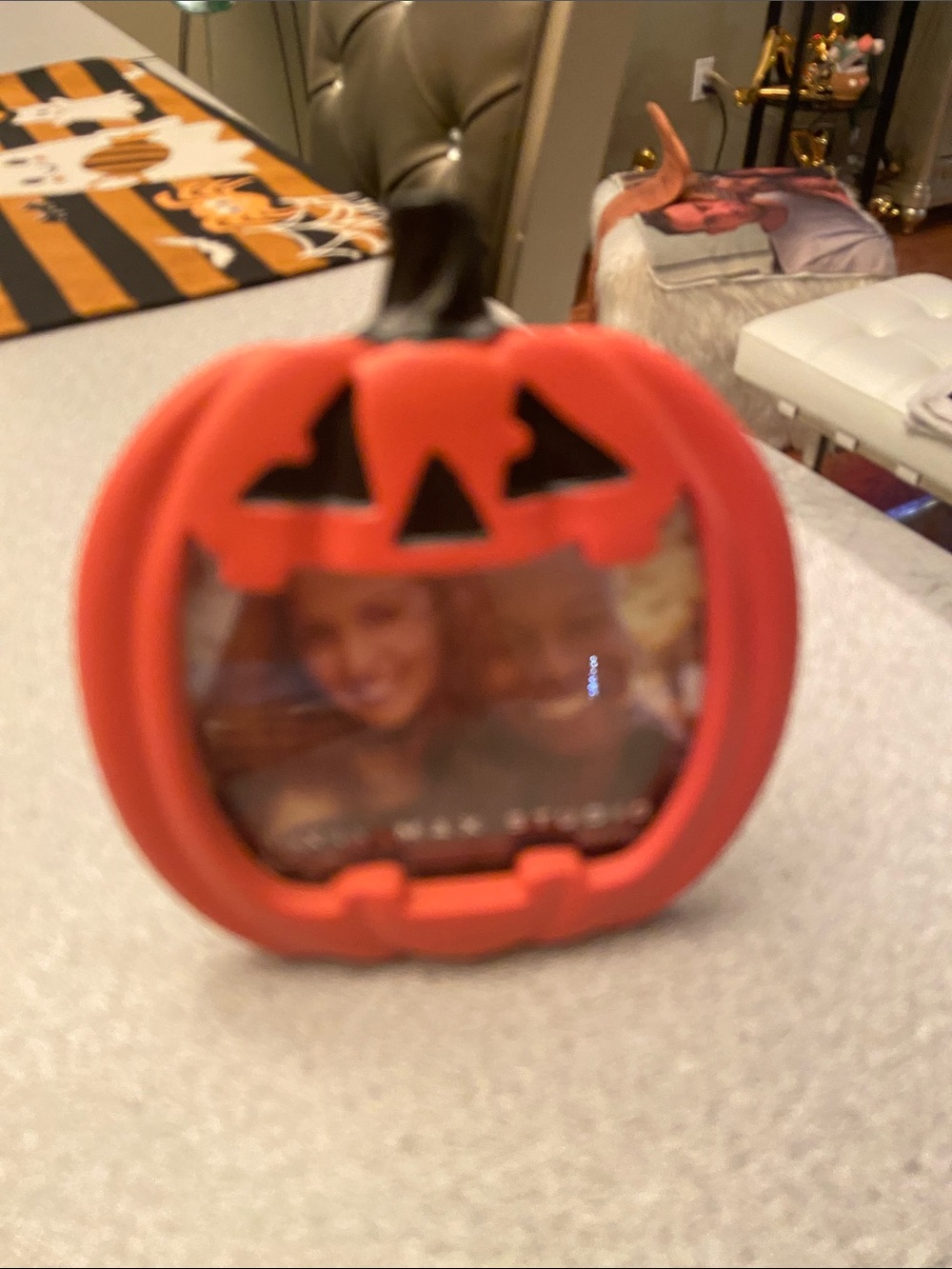 Max Studio Orange Jack-O'-Lantern Photo Frame